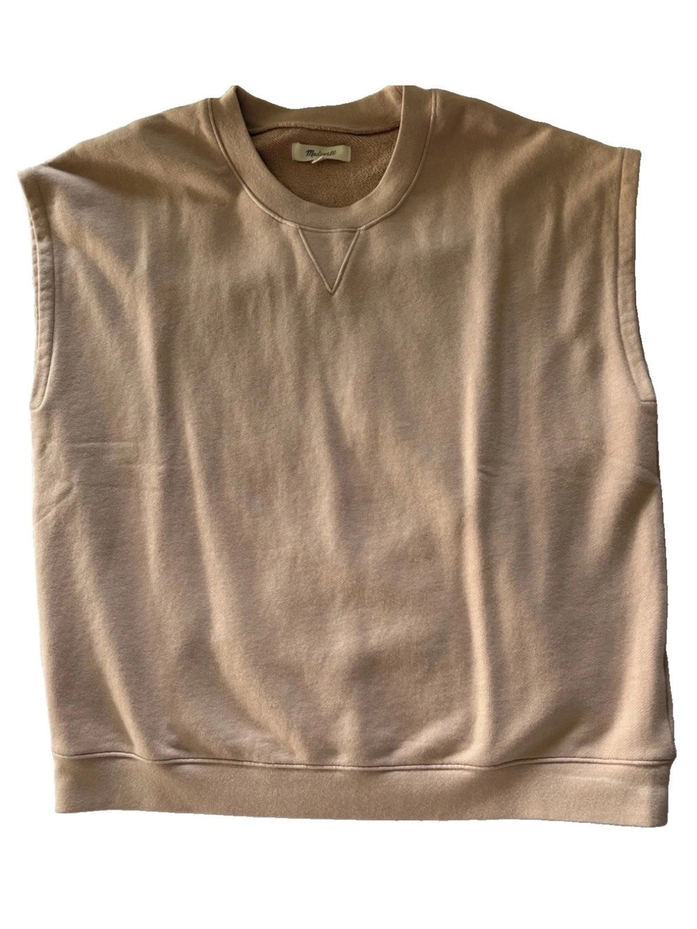 Madewell Sleeveless Crewneck sleeveless Sweatshirt - Light Beige